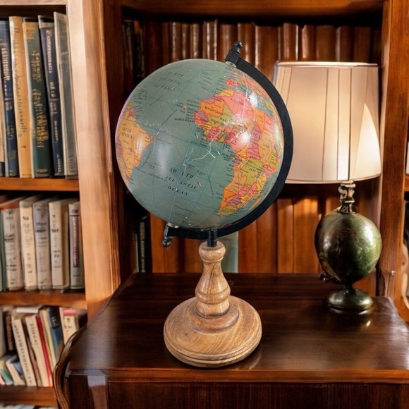 Decorative Rotating World
GLOBE Wood Base 15" H - Picture 3 of 9